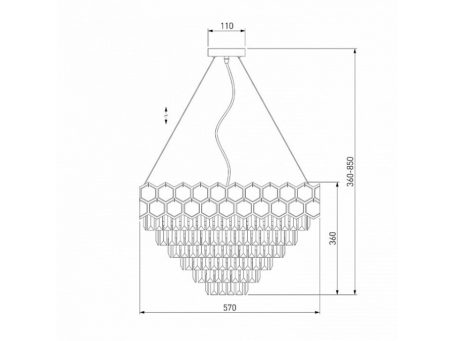 Подвесной светильник Eurosvet Ariana 10124/8 золото/прозрачный хрусталь Strotskis Smart