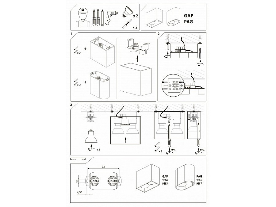 Накладной светильник Nowodvorski Gap 9385