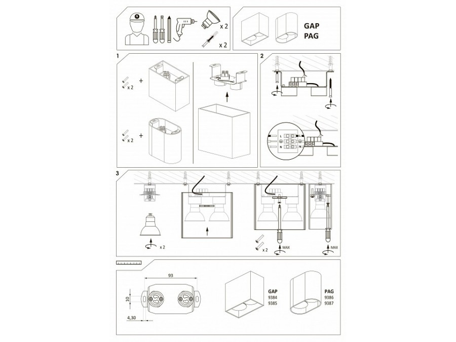 Накладной светильник Nowodvorski Pag 9386