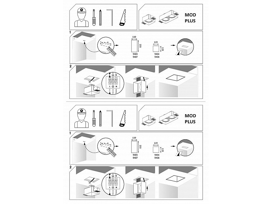 Встраиваемый светильник Nowodvorski Mod Plus 9407