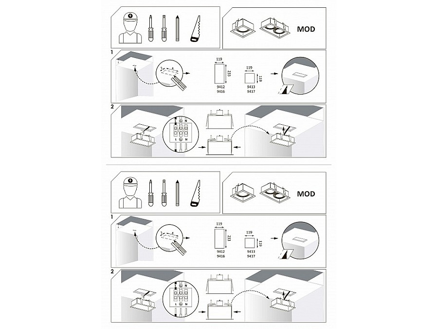 Встраиваемый светильник Nowodvorski Mod 9412