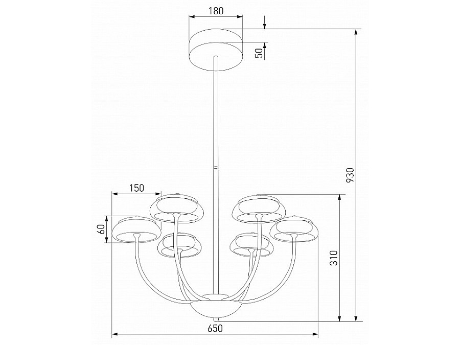 Люстра на штанге Eurosvet Fungo 50388 LED черный