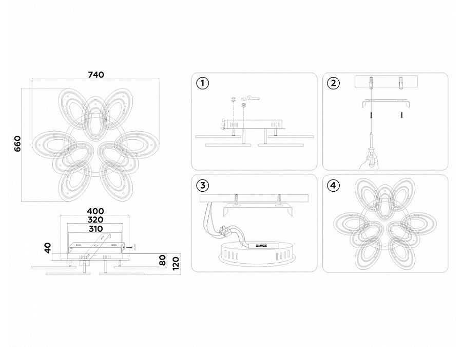 Потолочная люстра Ambrella Light FA FA8938