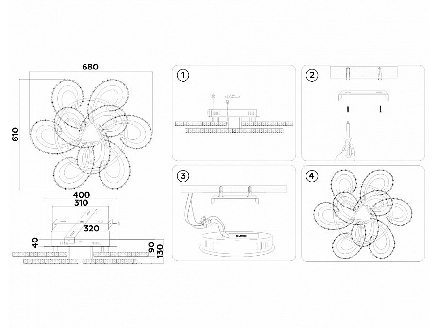 Потолочная люстра Ambrella Light FA FA1704