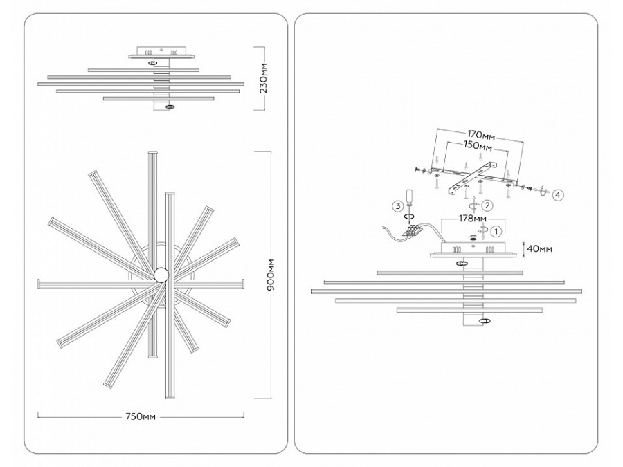 Потолочная люстра Ambrella Light COMFORT FL6241