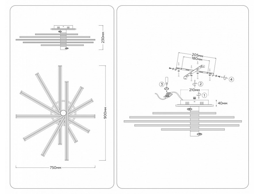 Потолочная люстра Ambrella Light COMFORT FL6244