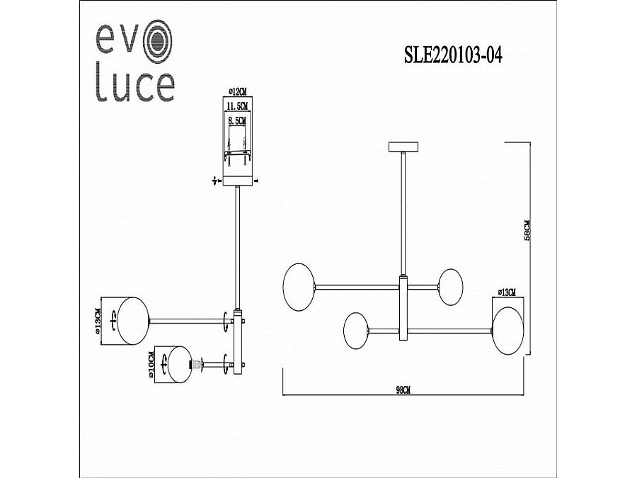 Люстра на штанге EVOLUCE Arcola SLE220103-04