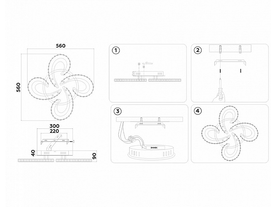 Потолочная люстра Ambrella Light FA FA1702
