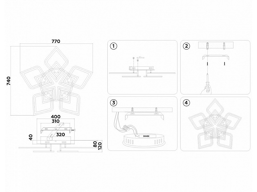 Потолочная люстра Ambrella Light FA FA8914