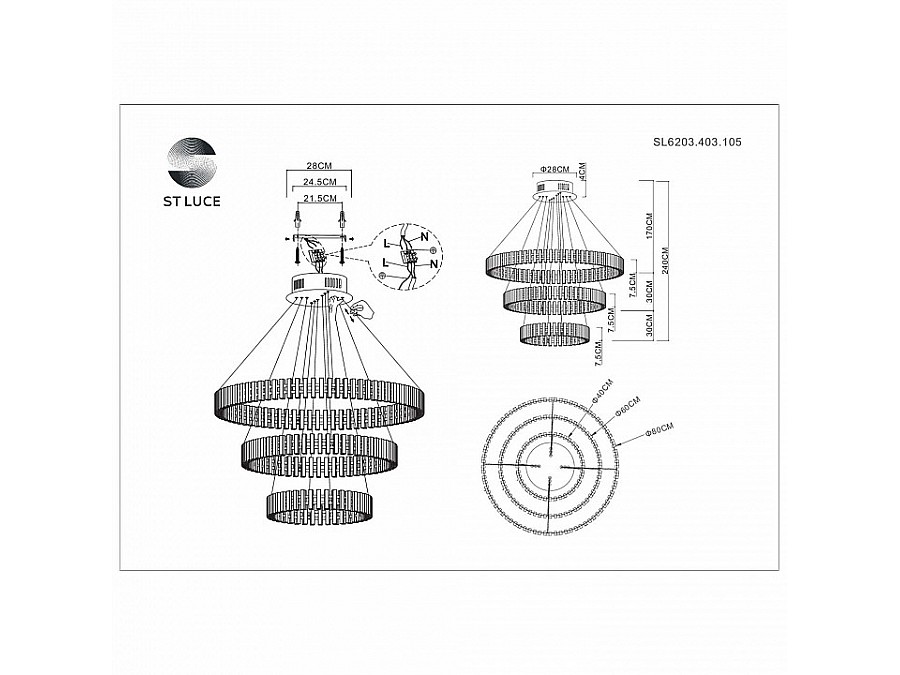 Подвесная люстра ST-Luce Estense SL6203.403.105