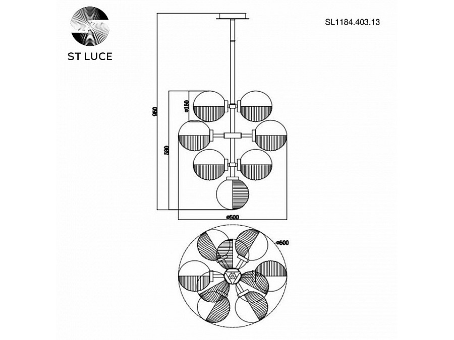 Люстра на штанге ST-Luce Todo SL1184.403.13