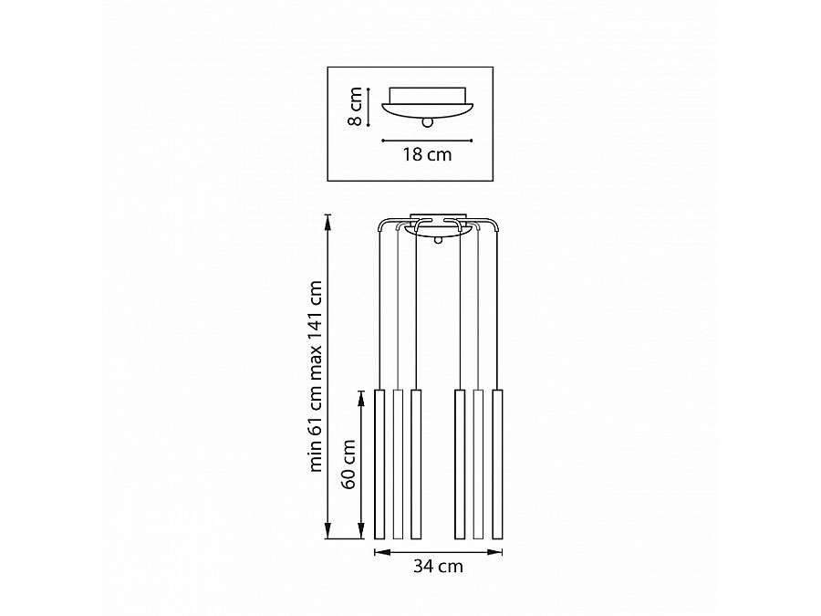 Подвесная люстра Lightstar Tubo L8T747333