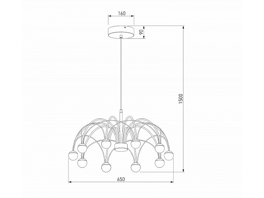 Подвесная люстра Eurosvet Ragno 90034/10 LED черный