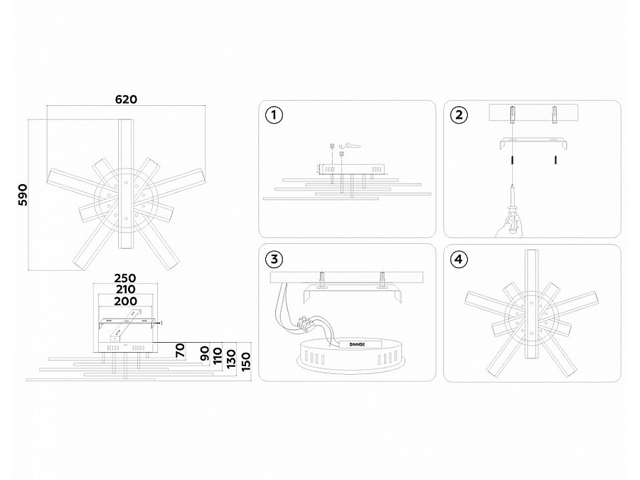 Потолочная люстра Ambrella Light FA FA8903