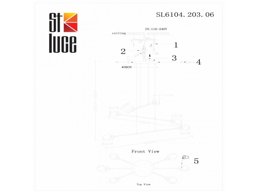 Подвесная люстра ST-Luce Montecelio SL6104.203.06