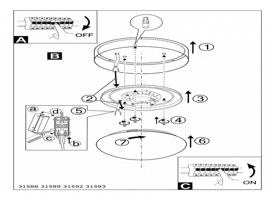 Накладной светильник Eglo Pasteri 31589