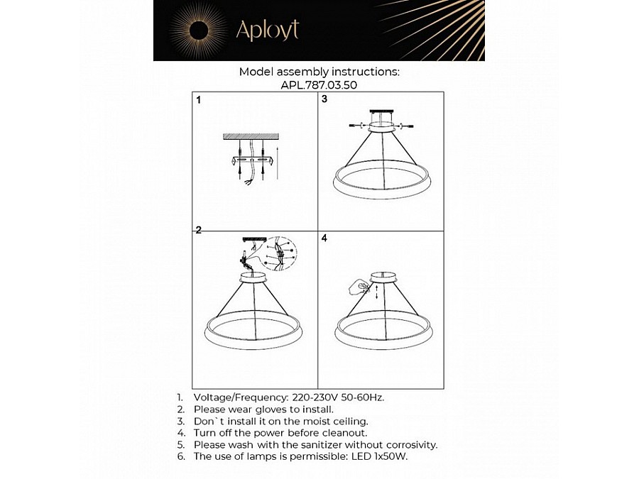 Подвесной светильник Aployt Justyna APL.787.03.50