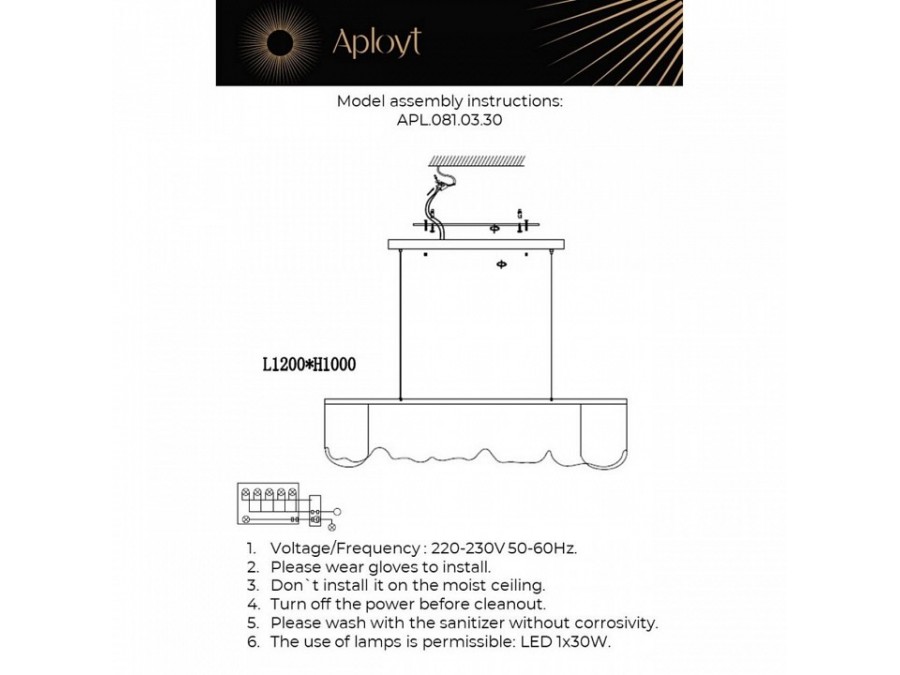 Подвесной светильник Aployt Olga APL.081.03.30