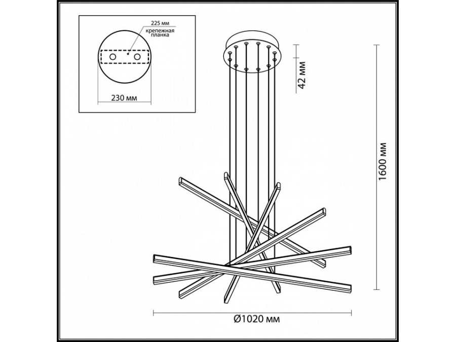 Подвесной светильник Odeon Light Rudy 3890/96L