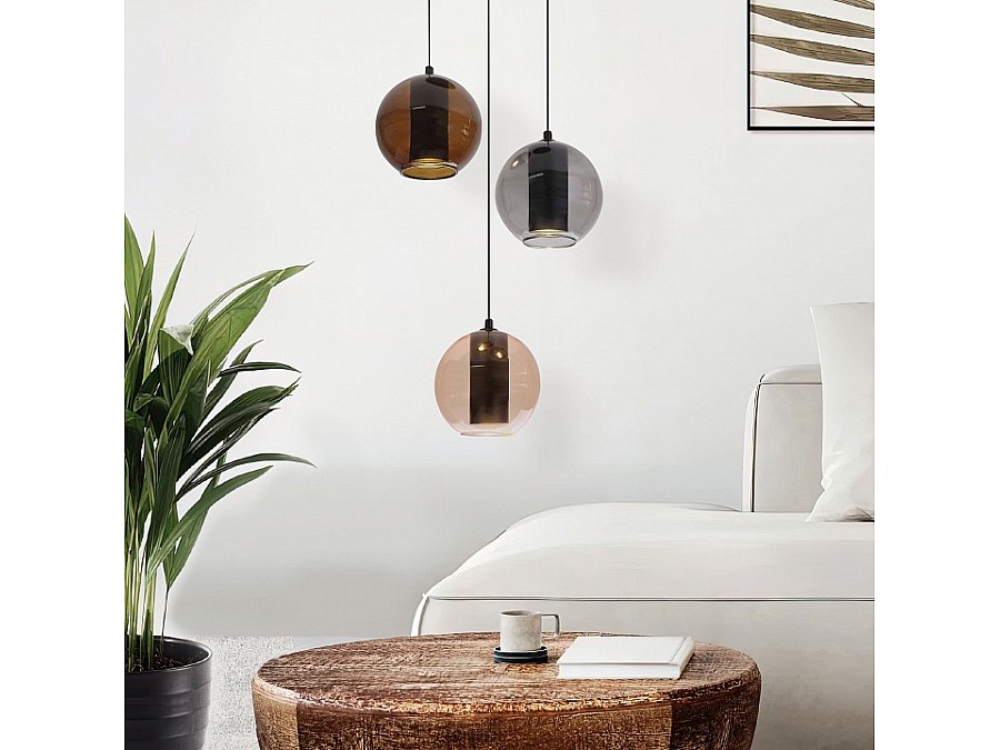 Подвесной светильник Eurosvet Cobble 50258/3 LED дымчатый/ бежевый/ шоколад