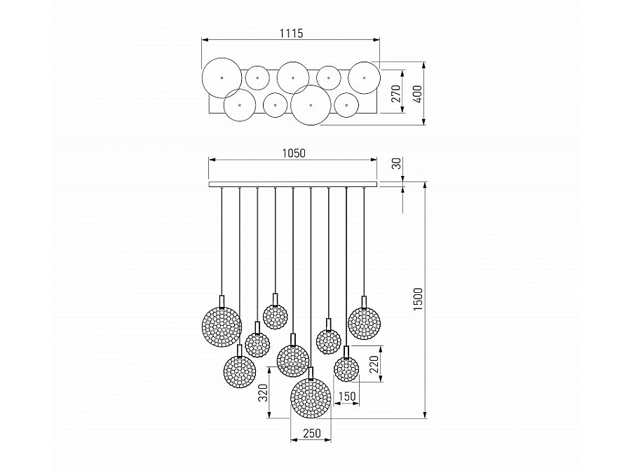Подвесной светильник Eurosvet Gemini 90353/9 хром