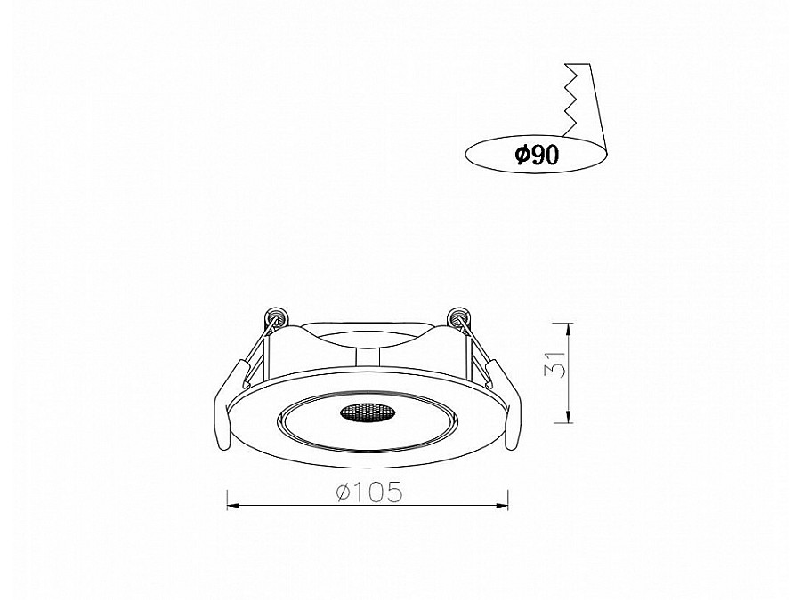 Встраиваемый светильник Arte Lamp Kaus A4762PL-1WH