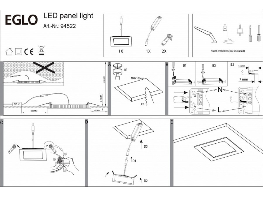 Встраиваемый светильник Eglo Fueva 1 94522