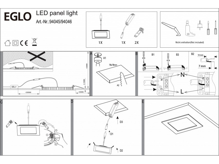 Встраиваемый светильник Eglo Fueva 1 94046