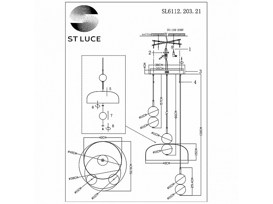 Подвесной светильник ST-Luce Ode SL6112.203.21