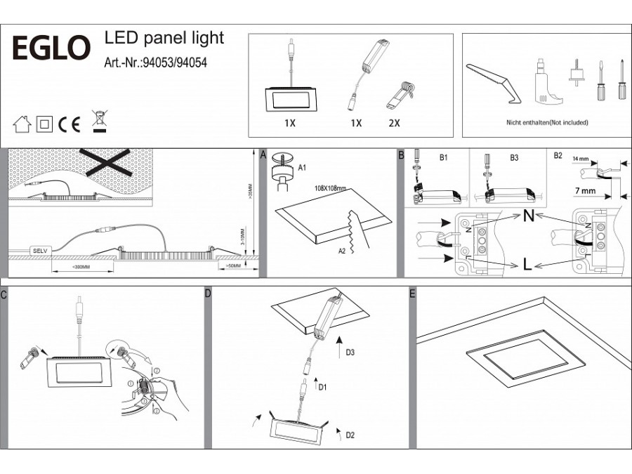 Встраиваемый светильник Eglo Fueva 1 94053