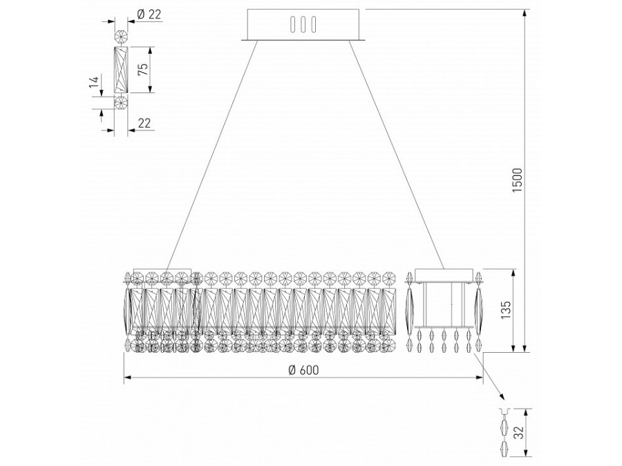 Подвесной светильник Eurosvet Iride 101007 LED хром