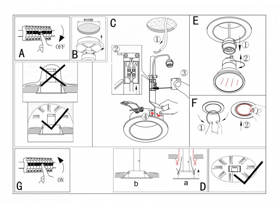 Встраиваемый светильник Eglo Peneto 94236