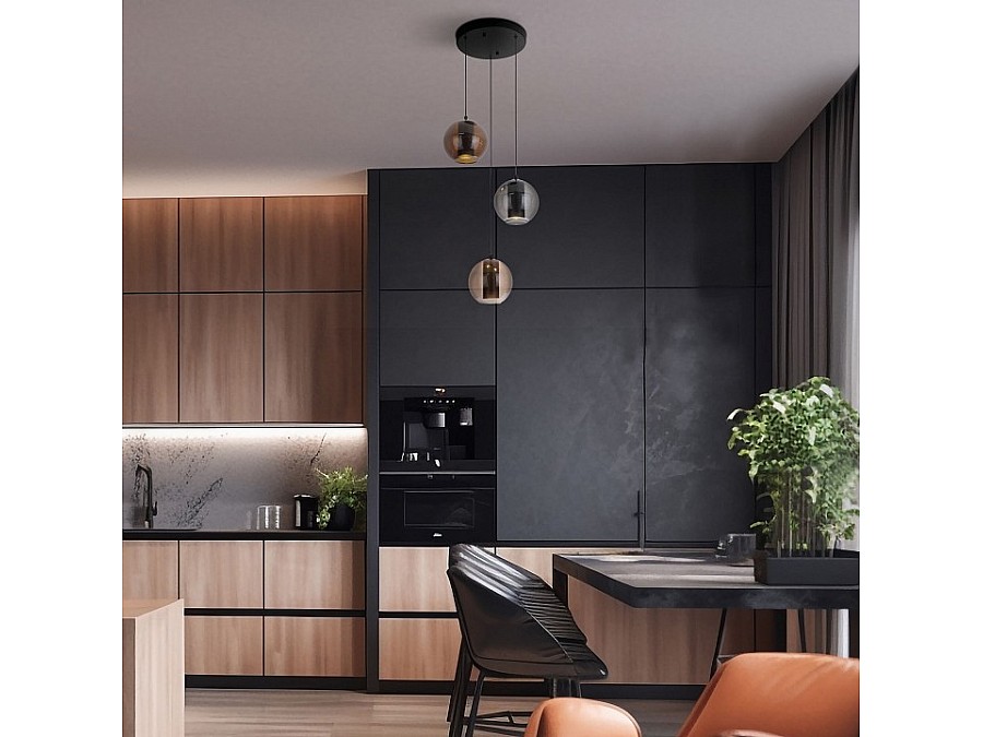 Подвесной светильник Eurosvet Cobble 50258/3 LED дымчатый/ бежевый/ шоколад