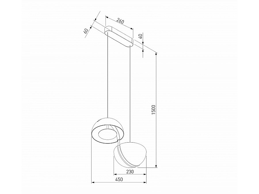 Подвесной светильник Eurosvet Emisfero 50083/2 LED золото