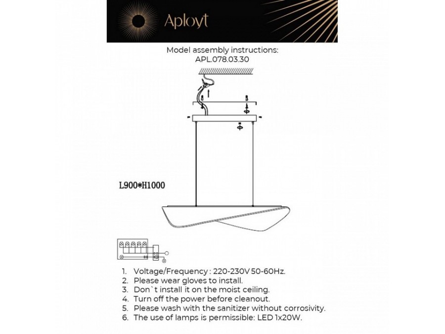 Подвесной светильник Aployt Klasild APL.078.03.30