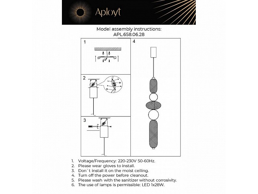 Подвесной светильник Aployt Nikusia APL.658.06.28