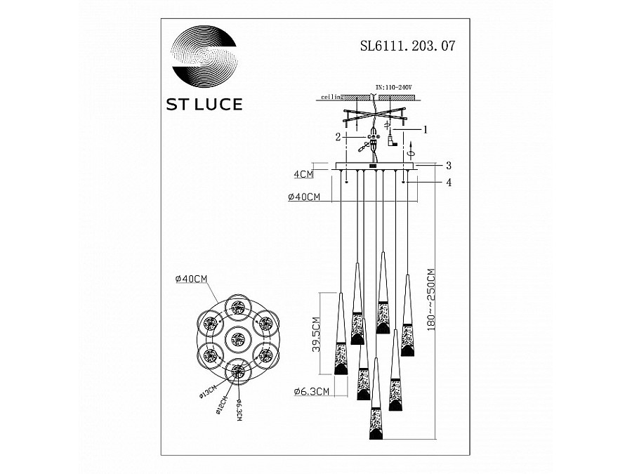 Подвесной светильник ST-Luce Sollen SL6111.203.07