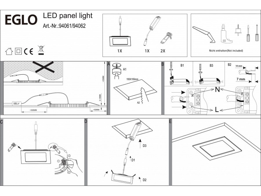 Встраиваемый светильник Eglo Fueva 1 94061