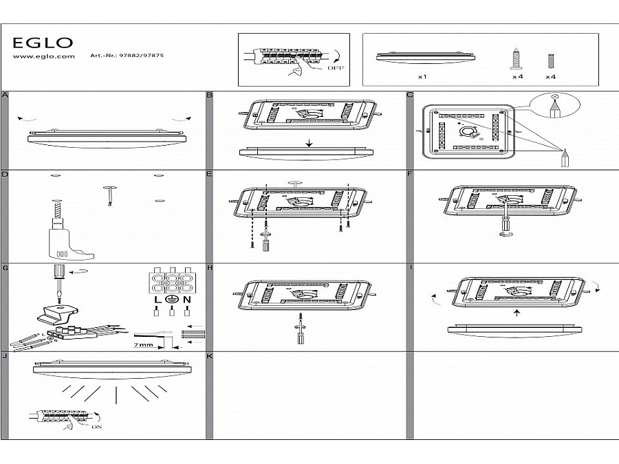 Накладной светильник Eglo Frania 97875