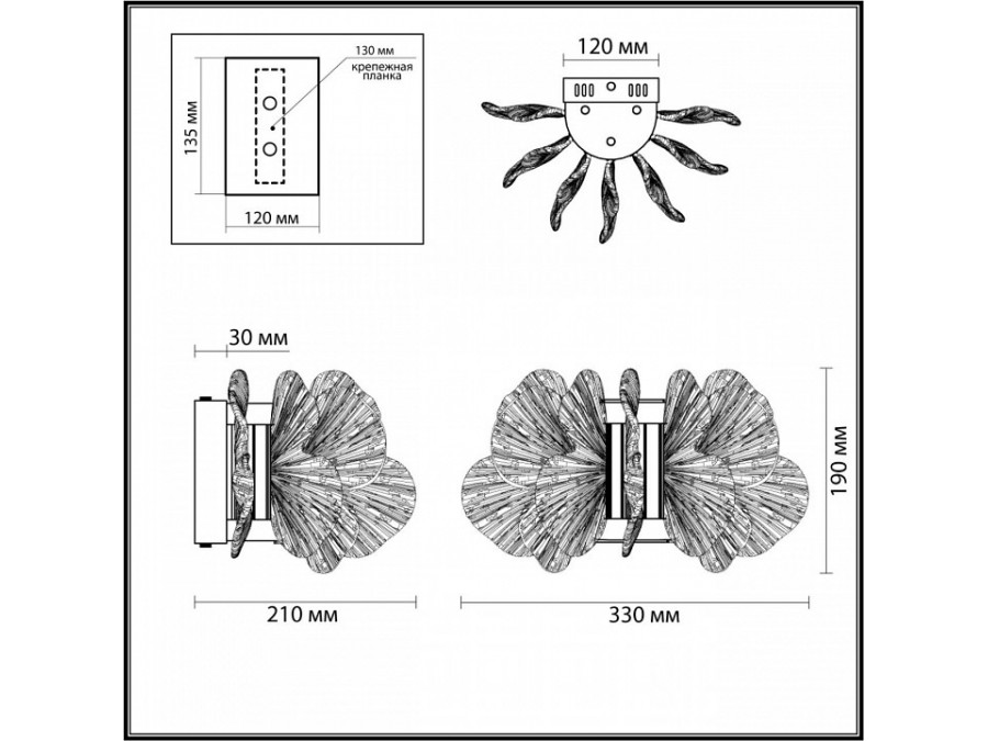 Накладной светильник Odeon Light Siama 5089/25WL
