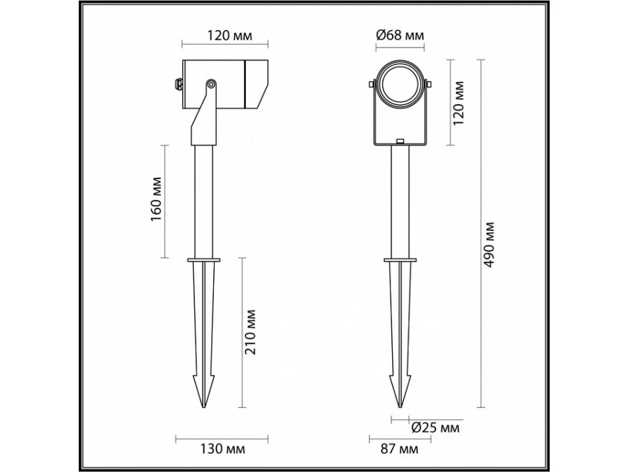 Наземный прожектор Odeon Light Stima 6647/10GL