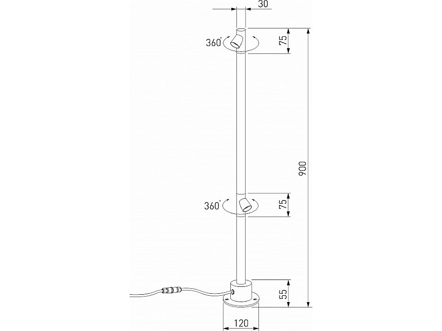 Наземный низкий светильник Elektrostandard Rone a066698