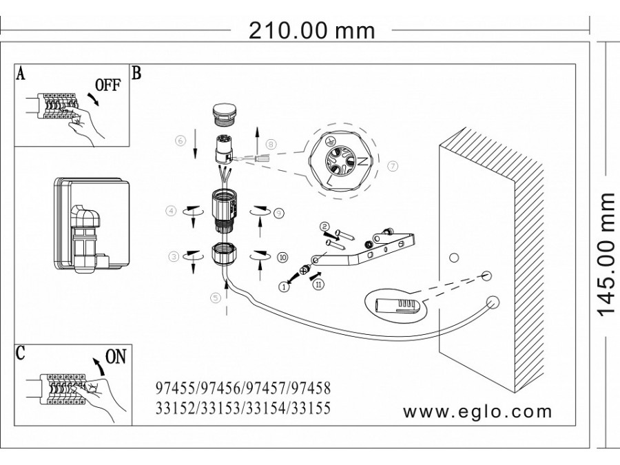 Светильник на штанге Eglo Faedo 3 97458