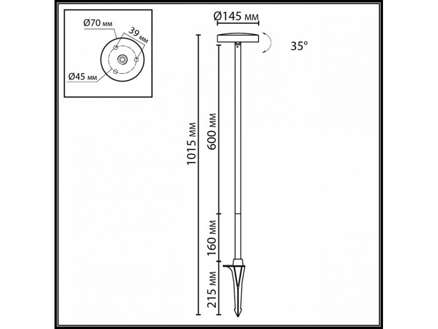 Наземный высокий светильник Odeon Light NATURE 7189/6GLA