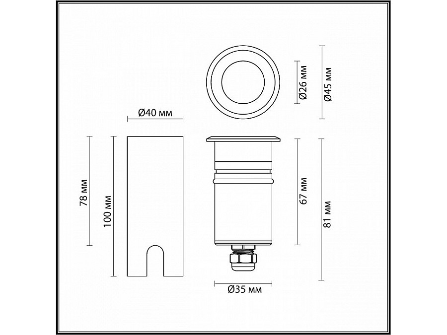Встраиваемый в дорогу светильник Odeon Light Ingro 6660/1GL3