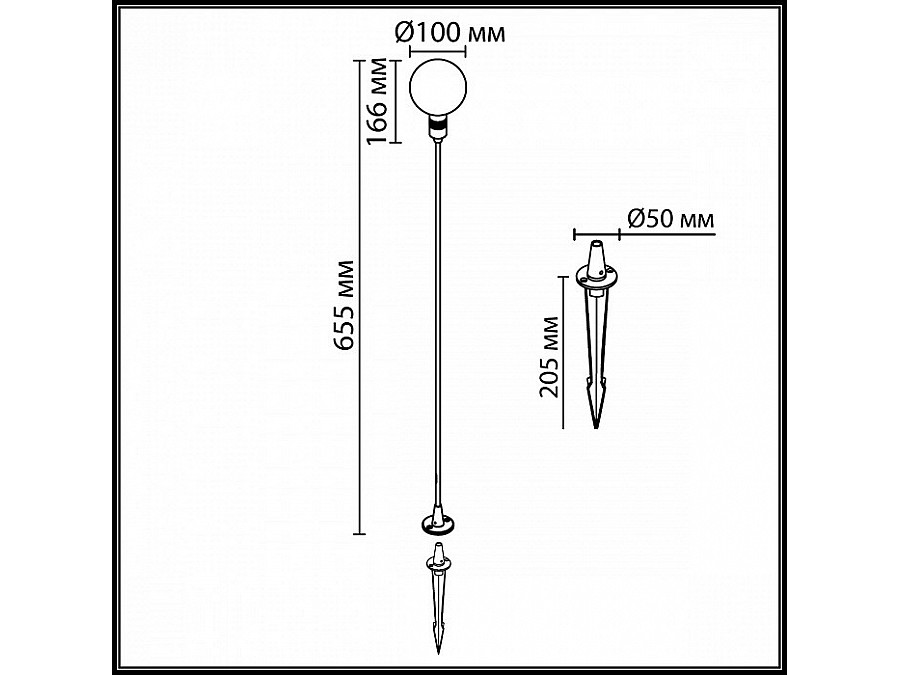 Наземный низкий светильник Odeon Light DANDE 7121/2GL