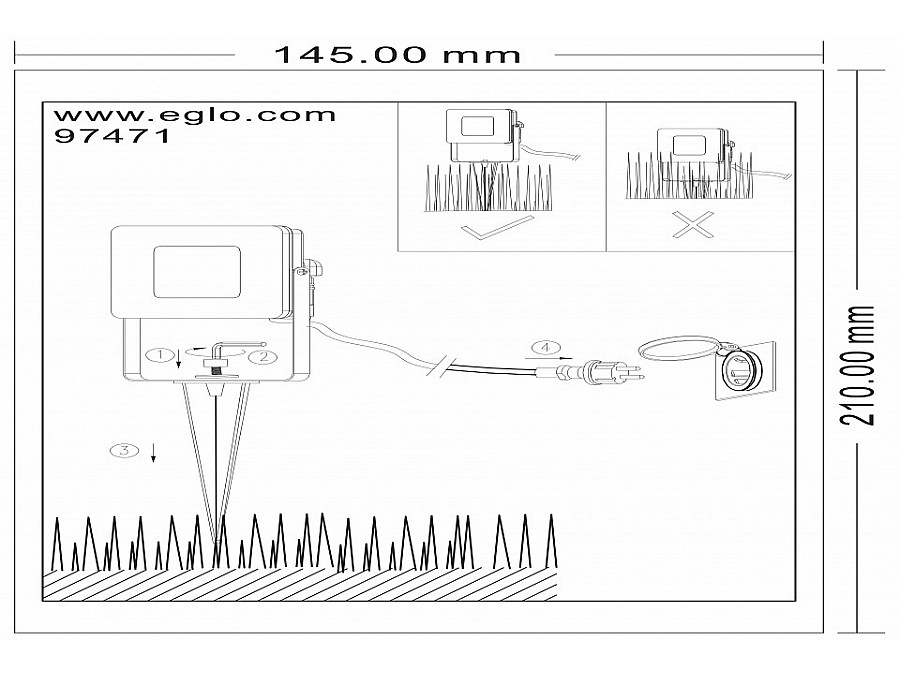 Наземный низкий светильник Eglo Faedo 4 97471