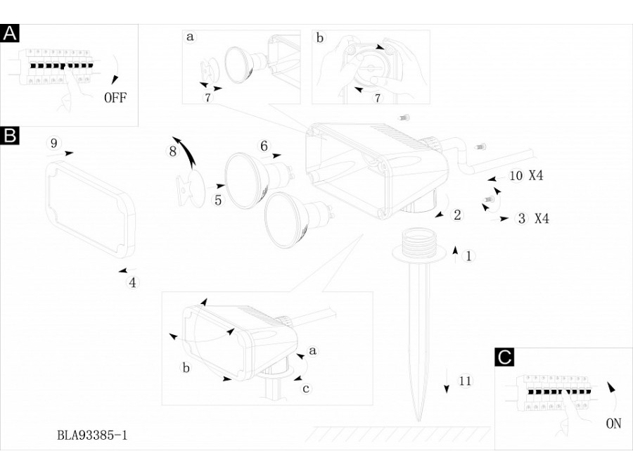 Наземный низкий светильник Eglo Nema 1 93385