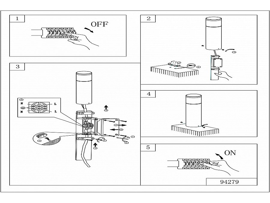 Наземный высокий светильник Eglo Basalgo 1 94279