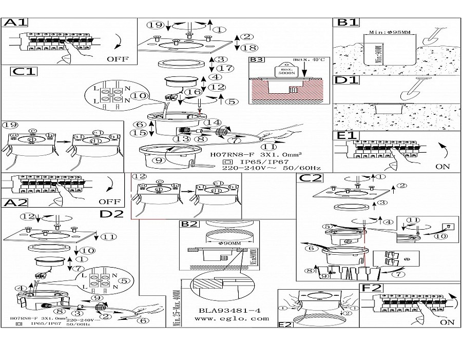 Встраиваемый в дорогу светильник Eglo Lamedo 93481